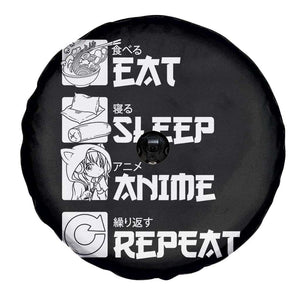 Eat Sleep Anime Repeat Spare Tire Cover Japan Otaku Manga Lover TS02 Print Your Wear