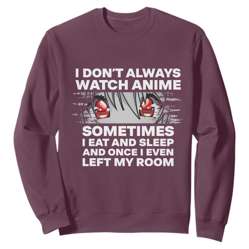 Funny Anime Lover Sweatshirt Japanese Kawaii Manga Otaku TS02 Maroon Print Your Wear