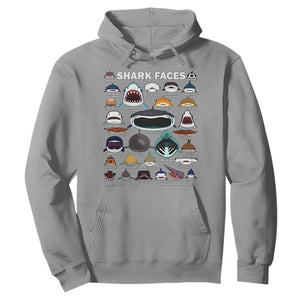 Shark Faces Hoodie Type Of Sharks Identification Marine Biology TS02 Sport Gray Print Your Wear