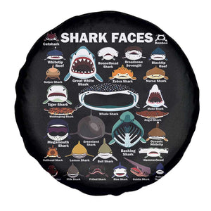 Shark Faces Spare Tire Cover Type Of Sharks Identification Marine Biology TS02 Print Your Wear