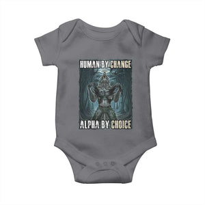 Funny Alpha Wolf Meme Baby Onesie Human By Chance Alpha By Choice Cool Funny Alpha Wolf Meme TS02 Charcoal Print Your Wear