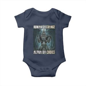 Funny Alpha Wolf Meme Baby Onesie Human By Chance Alpha By Choice Cool Funny Alpha Wolf Meme TS02 Navy Print Your Wear