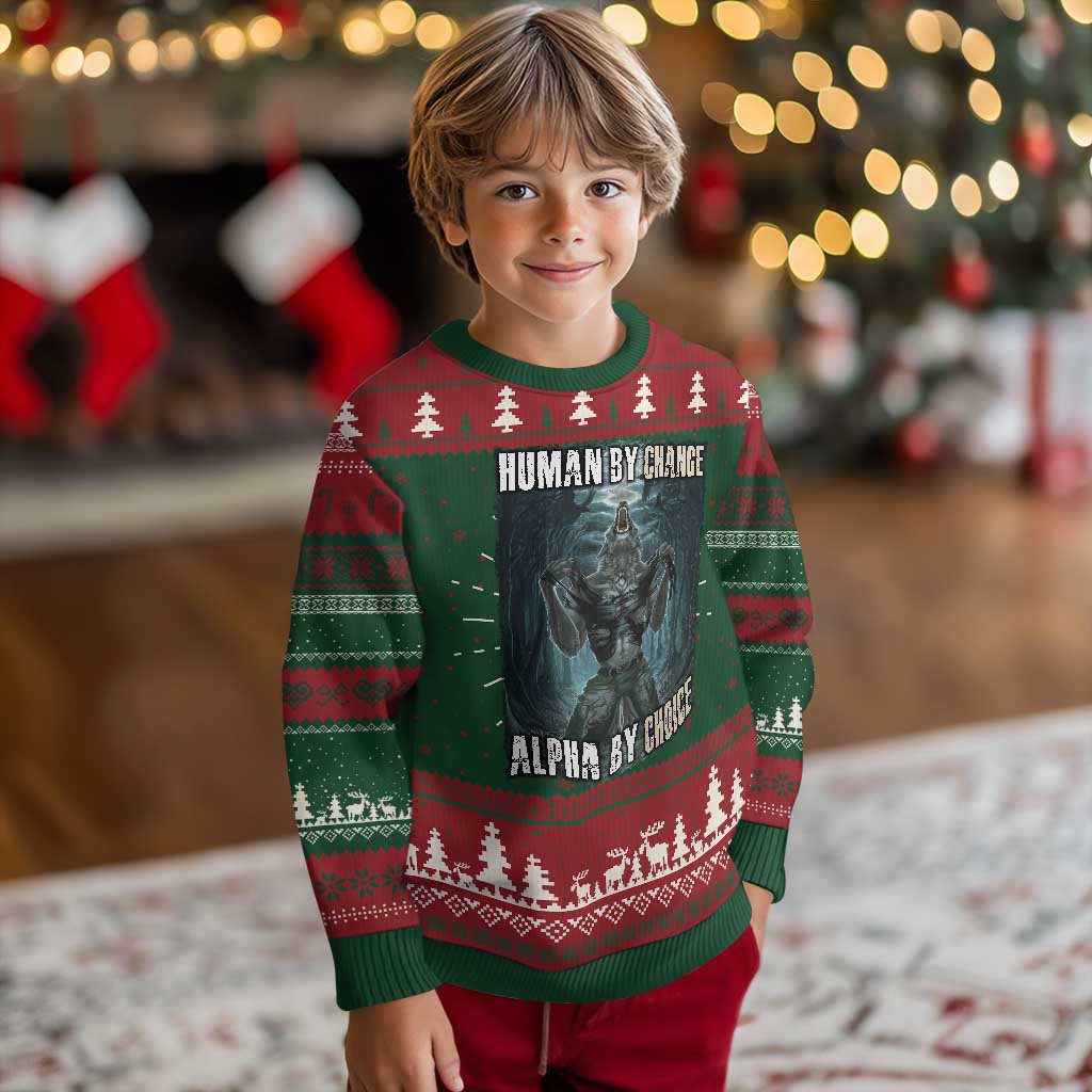 Funny Alpha Wolf Meme Ugly Christmas Sweater Human By Chance Alpha By Choice Cool Funny Alpha Wolf Meme TS02 Christmas Print Your Wear