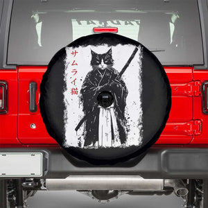 Japanese Samurai Cat Spare Tire Cover Retro Vintage Ukiyo-e Warrior Art Graphic TS02 Black Print Your Wear