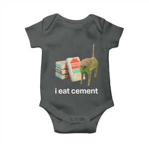 Funny Cursed Cat Meme Baby Onesie I Eat Cement Oddly Specific Dank Meme TS02 Dark Heather Print Your Wear