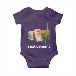 Funny Cursed Cat Meme Baby Onesie I Eat Cement Oddly Specific Dank Meme TS02 Purple Print Your Wear