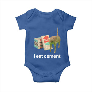 Funny Cursed Cat Meme Baby Onesie I Eat Cement Oddly Specific Dank Meme TS02 Royal Blue Print Your Wear