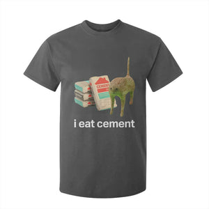 Funny Cursed Cat Meme T Shirt For Kid I Eat Cement Oddly Specific Dank Meme TS02 Dark Heather Print Your Wear