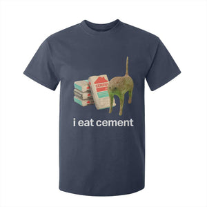 Funny Cursed Cat Meme T Shirt For Kid I Eat Cement Oddly Specific Dank Meme TS02 Navy Print Your Wear