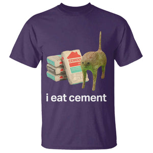 Funny Cursed Cat Meme T Shirt I Eat Cement Oddly Specific Dank Meme TS02 Purple Print Your Wear