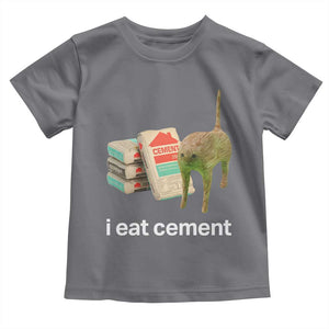 Funny Cursed Cat Meme Toddler T Shirt I Eat Cement Oddly Specific Dank Meme TS02 Charcoal Print Your Wear