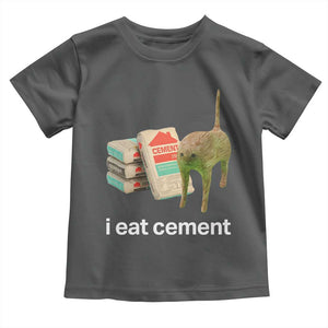 Funny Cursed Cat Meme Toddler T Shirt I Eat Cement Oddly Specific Dank Meme TS02 Dark Heather Print Your Wear