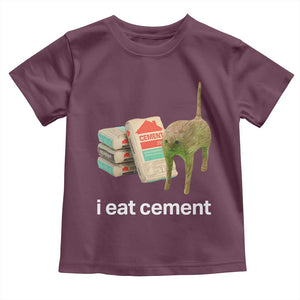 Funny Cursed Cat Meme Toddler T Shirt I Eat Cement Oddly Specific Dank Meme TS02 Maroon Print Your Wear