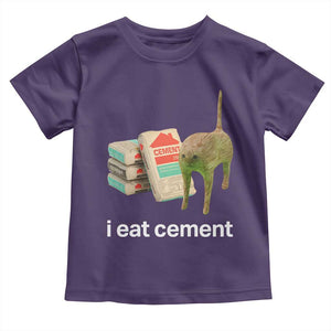 Funny Cursed Cat Meme Toddler T Shirt I Eat Cement Oddly Specific Dank Meme TS02 Purple Print Your Wear