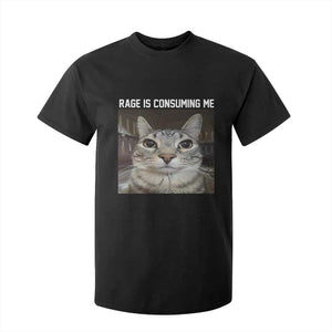 Funny Silly Cat Meme T Shirt For Kid Rage Is Consuming Me Staring TS02 Black Print Your Wear