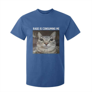 Funny Silly Cat Meme T Shirt For Kid Rage Is Consuming Me Staring TS02 Royal Blue Print Your Wear