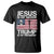 Christian Trump 2024 T Shirt Jesus Is My Savior Trump Is My President Christ Cross American Flag TS02 Black Print Your Wear