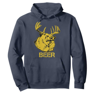 Funny Deer Hunting Hoodie Bear Plus Deer Equals Beer USA Hunter TS02 Navy Print Your Wear