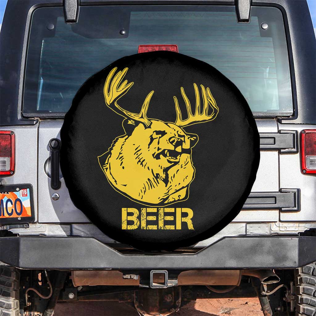 Funny Deer Hunting Spare Tire Cover Bear Plus Deer Equals Beer USA Hunter TS02 No hole Black Print Your Wear