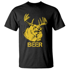 Funny Deer Hunting T Shirt Bear Plus Deer Equals Beer USA Hunter TS02 Black Print Your Wear