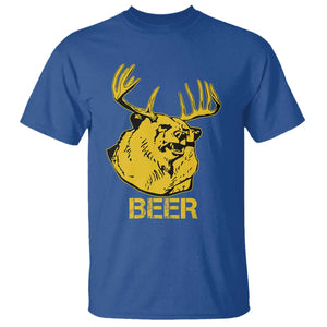 Funny Deer Hunting T Shirt Bear Plus Deer Equals Beer USA Hunter TS02 Royal Blue Print Your Wear