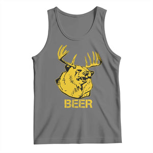 Funny Deer Hunting Tank Top Bear Plus Deer Equals Beer USA Hunter TS02 Black Heather Print Your Wear