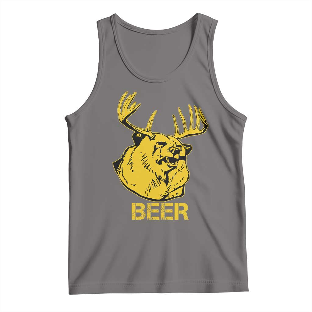 Funny Deer Hunting Tank Top Bear Plus Deer Equals Beer USA Hunter TS02 Deep Heather Print Your Wear