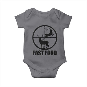 Deer Hunting Baby Onesie Deer Hunting Funny Hunter Fast Food Gift TS02 Charcoal Print Your Wear