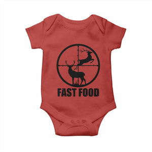 Deer Hunting Baby Onesie Deer Hunting Funny Hunter Fast Food Gift TS02 Red Print Your Wear