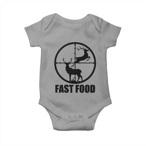 Deer Hunting Baby Onesie Deer Hunting Funny Hunter Fast Food Gift TS02 Sport Gray Print Your Wear