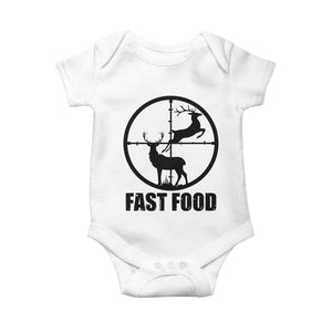 Deer Hunting Baby Onesie Deer Hunting Funny Hunter Fast Food Gift TS02 White Print Your Wear