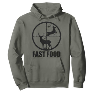 Deer Hunting Hoodie Deer Hunting Funny Hunter Fast Food Gift TS02 Military Green Print Your Wear