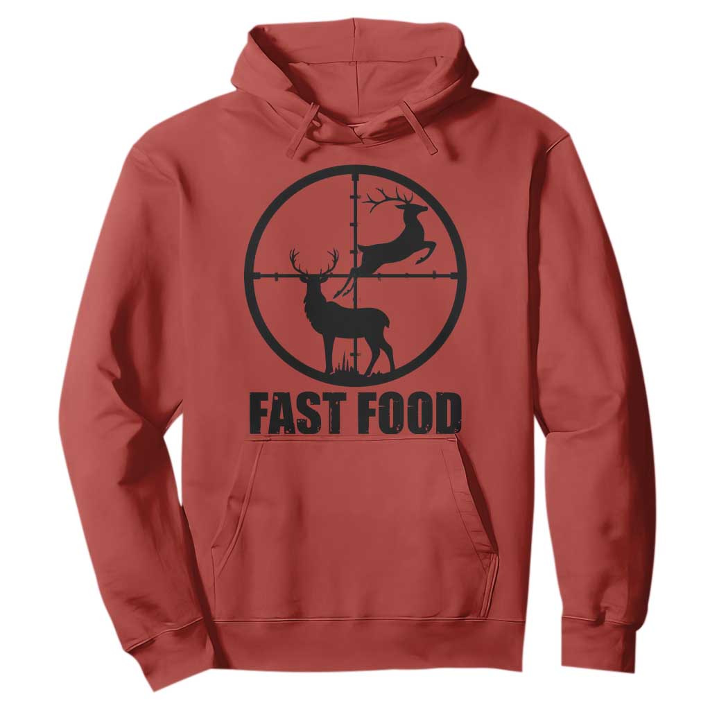 Deer Hunting Hoodie Deer Hunting Funny Hunter Fast Food Gift TS02 Red Print Your Wear