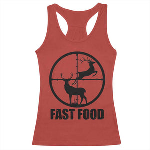 Deer Hunting Racerback Tank Top Deer Hunting Funny Hunter Fast Food Gift TS02 Red Print Your Wear