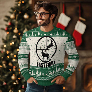 Deer Hunting Ugly Christmas Sweater Deer Hunting Funny Hunter Fast Food Gift TS02 Green Print Your Wear