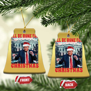 Xmas Dancing Trump Christmas Ornament I'll Be Home For Xmas Viral Dances White House Retro Vintage TS02 Bell Flake Gold Print Your Wear