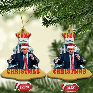 Xmas Dancing Trump Christmas Ornament I'll Be Home For Xmas Viral Dances White House Retro Vintage TS02 Christmas Tree Gold Print Your Wear