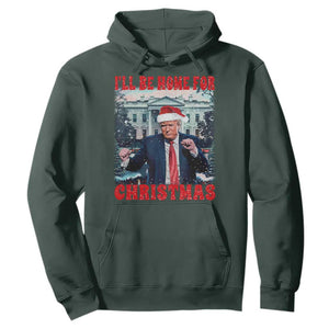 Christmas Dancing Trump Hoodie I'll Be Home For Xmas Viral Dances White House Retro Vintage TS02 Dark Forest Green Print Your Wear