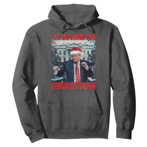 Christmas Dancing Trump Hoodie I'll Be Home For Xmas Viral Dances White House Retro Vintage TS02 Dark Heather Print Your Wear