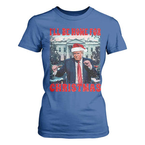 Christmas Dancing Trump T Shirt For Women I'll Be Home For Xmas Viral Dances White House Retro Vintage TS02 Royal Blue Print Your Wear