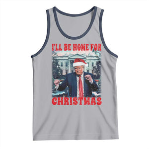 Christmas Dancing Trump Tank Top I'll Be Home For Xmas Viral Dances White House Retro Vintage TS02 Athletic Heather Navy Print Your Wear