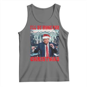 Christmas Dancing Trump Tank Top I'll Be Home For Xmas Viral Dances White House Retro Vintage TS02 Black Heather Print Your Wear