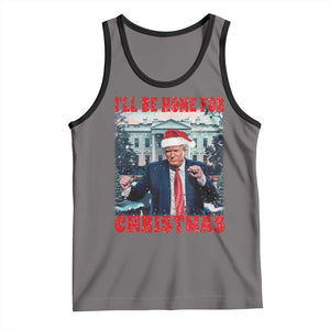 Christmas Dancing Trump Tank Top I'll Be Home For Xmas Viral Dances White House Retro Vintage TS02 Deep Heather Black Print Your Wear