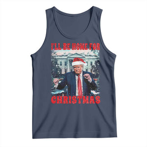 Christmas Dancing Trump Tank Top I'll Be Home For Xmas Viral Dances White House Retro Vintage TS02 Navy Print Your Wear