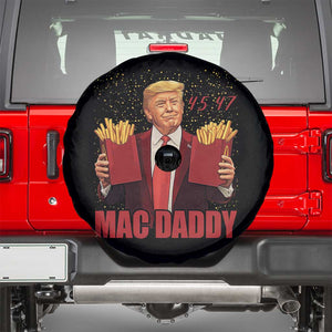 Funny Trump French Fries 2024 Spare Tire Cover Mac Daddy 47th President McDon Fast Food TS02 Black Print Your Wear