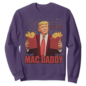 Funny Trump French Fries 2024 Sweatshirt Mac Daddy 47th President McDon Fast Food TS02 Purple Print Your Wear