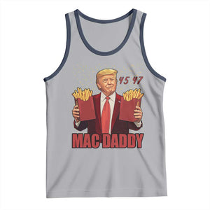 Funny Trump French Fries 2024 Tank Top Mac Daddy 47th President McDon Fast Food TS02 Athletic Heather Navy Print Your Wear