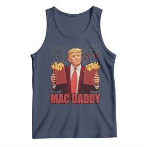 Funny Trump French Fries 2024 Tank Top Mac Daddy 47th President McDon Fast Food TS02 Navy Print Your Wear