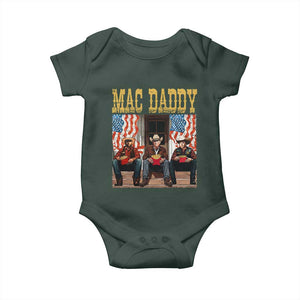 Mac Daddy Baby Onesie Trump Vance Elon 2025 American Flag TS02 Dark Forest Green Print Your Wear