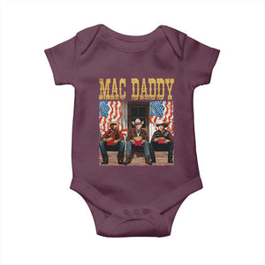 Mac Daddy Baby Onesie Trump Vance Elon 2025 American Flag TS02 Maroon Print Your Wear